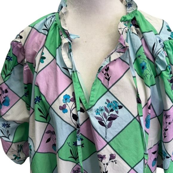 GLAOROUS Colorful Geometric Patterned Blouse Size 6 - Picture 2 of 10